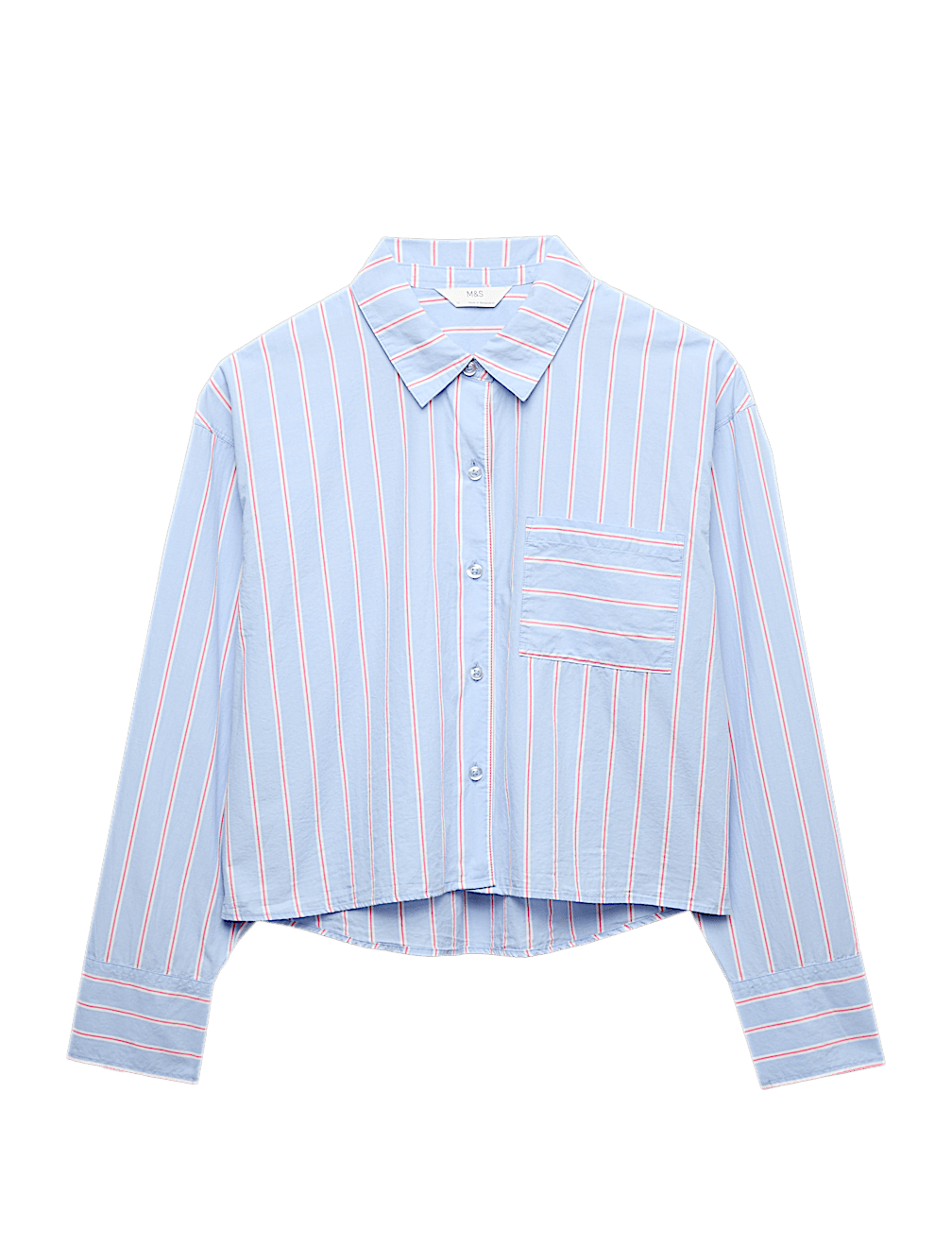 Pure Cotton Striped Cropped Pyjama Top