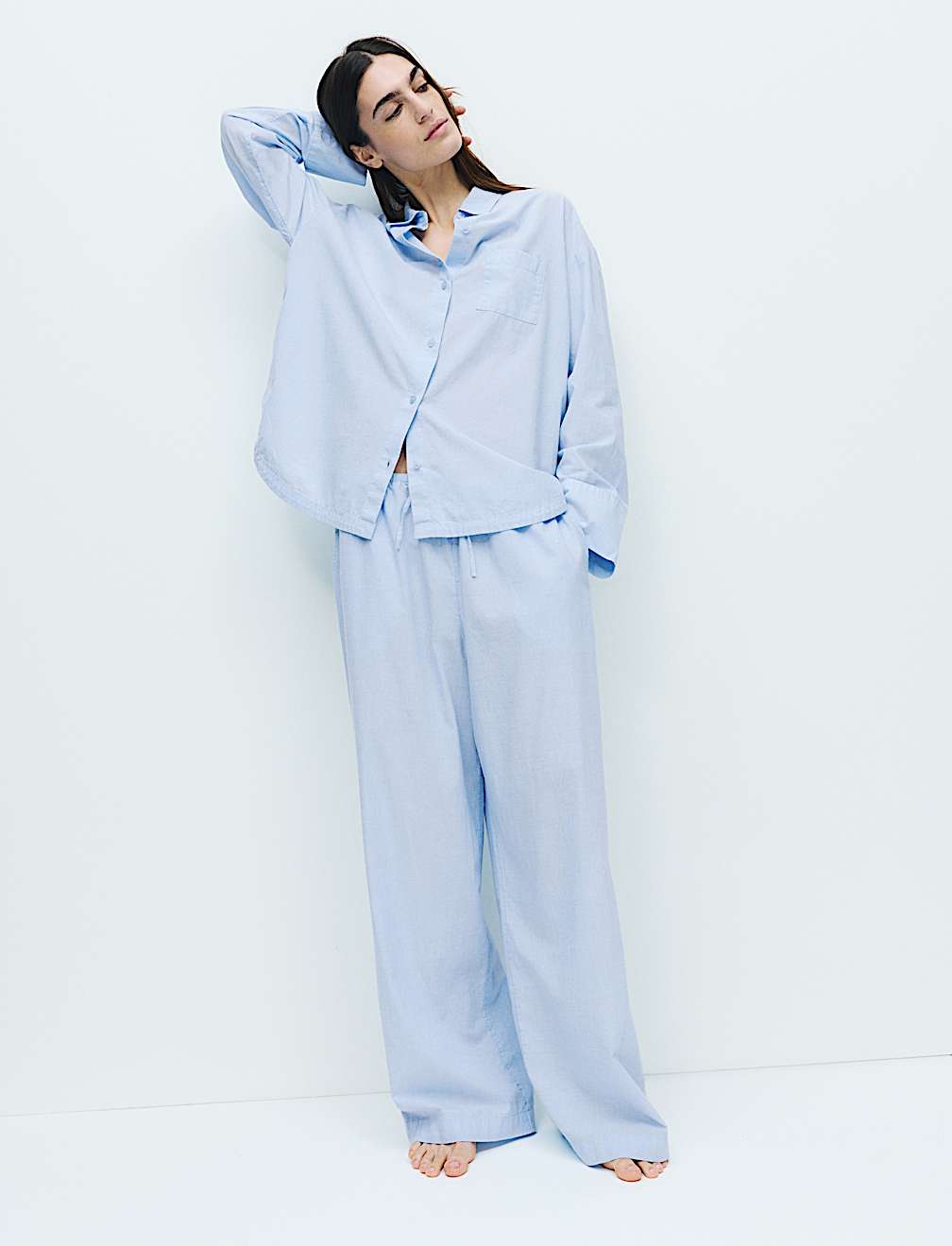 Pure Cotton Chambray Lounge Shirt