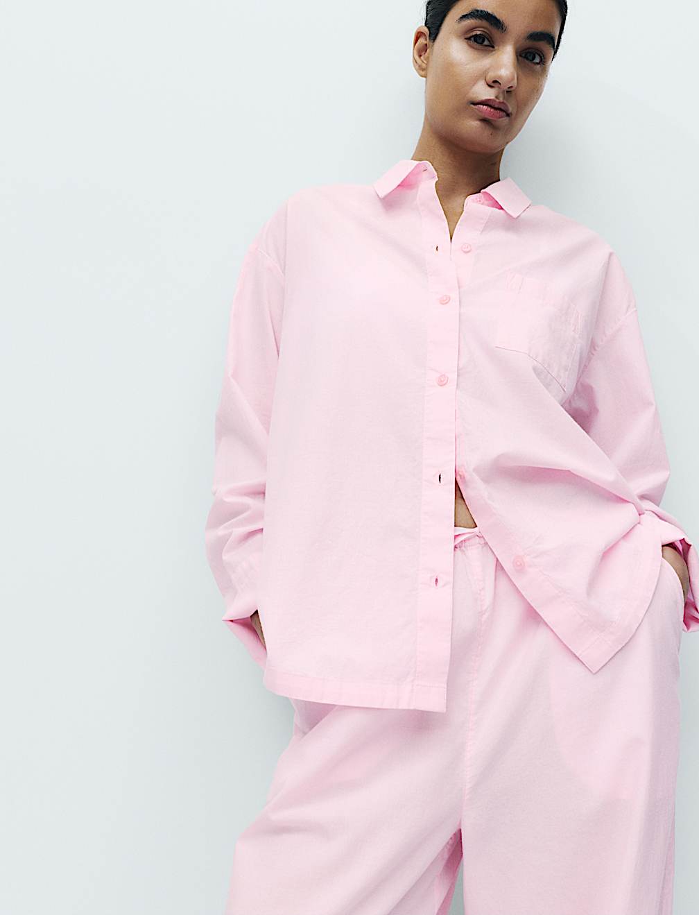 Pure Cotton Chambray Lounge Shirt