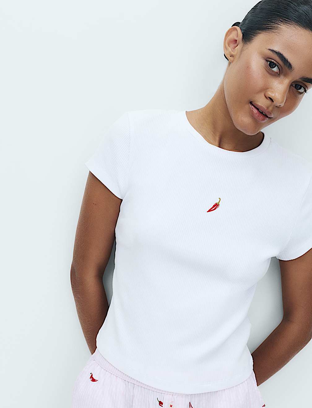 Cotton Modal Ribbed Pyjama T-Shirt