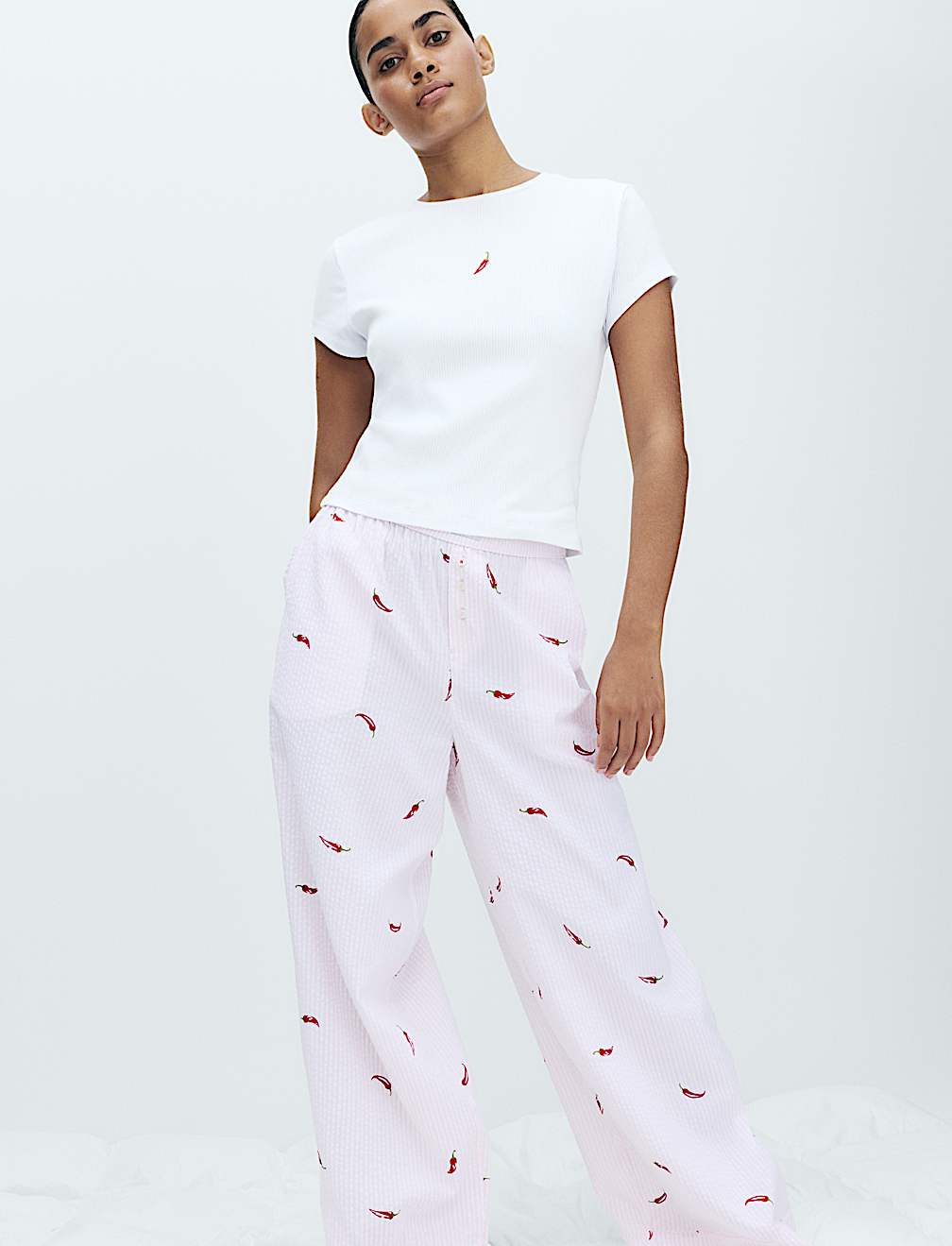 Cotton Modal Ribbed Pyjama T-Shirt