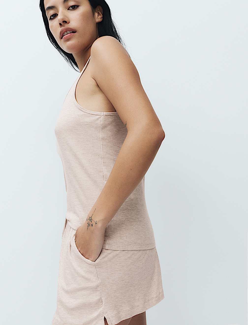 Modal Rich Ribbed Cami Pyjama Top