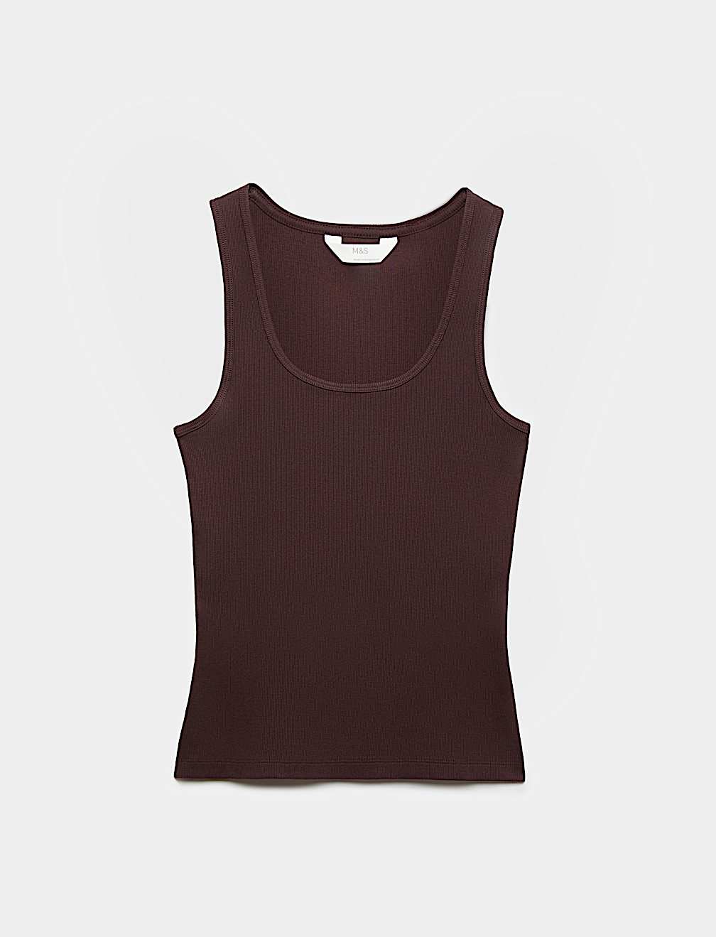 Cotton Rich Ribbed Pyjama Vest Top