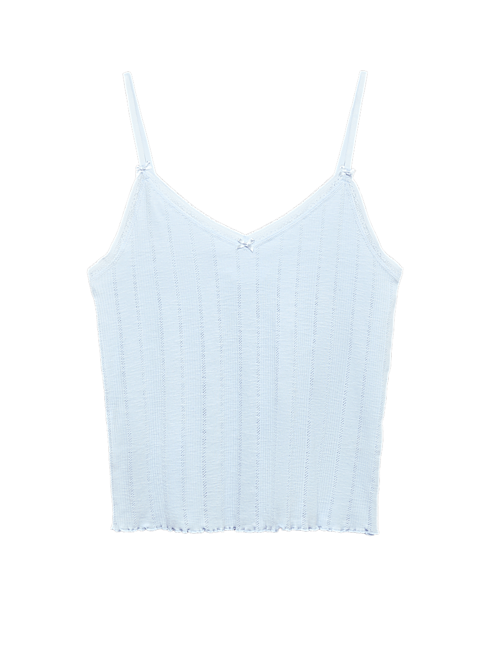 Slub Pointelle Lace Cami Pyjama Top