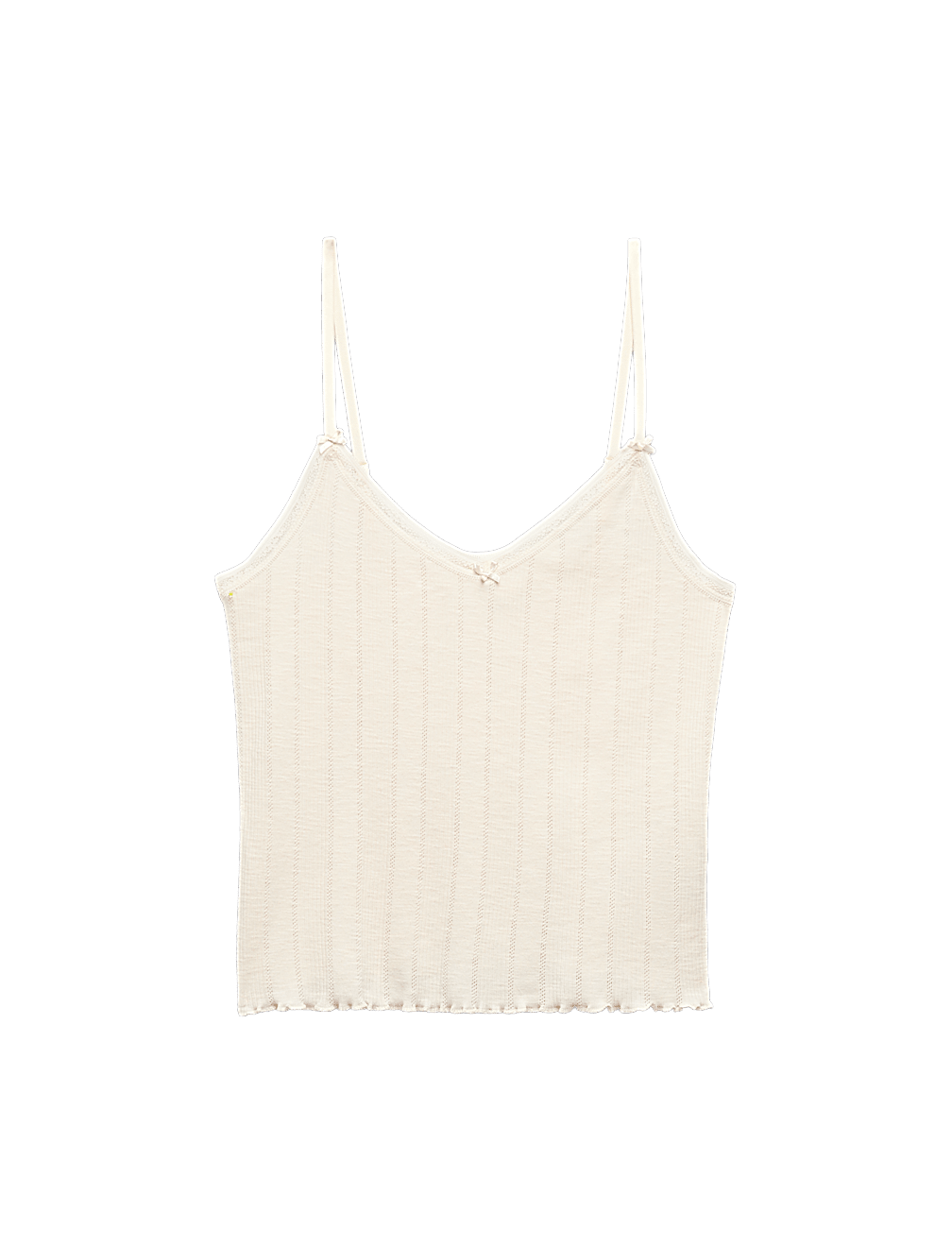 Slub Pointelle Lace Cami Pyjama Top