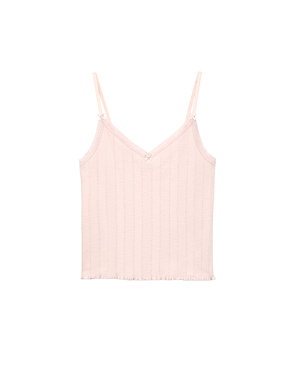 Slub Pointelle Lace Cami Pyjama Top