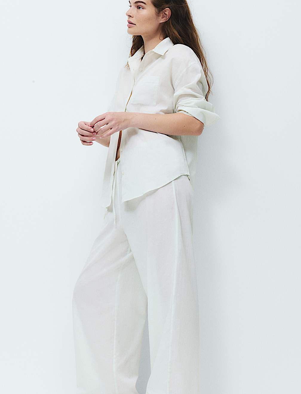 Pure Cotton Striped Collared Pyjama Shirt