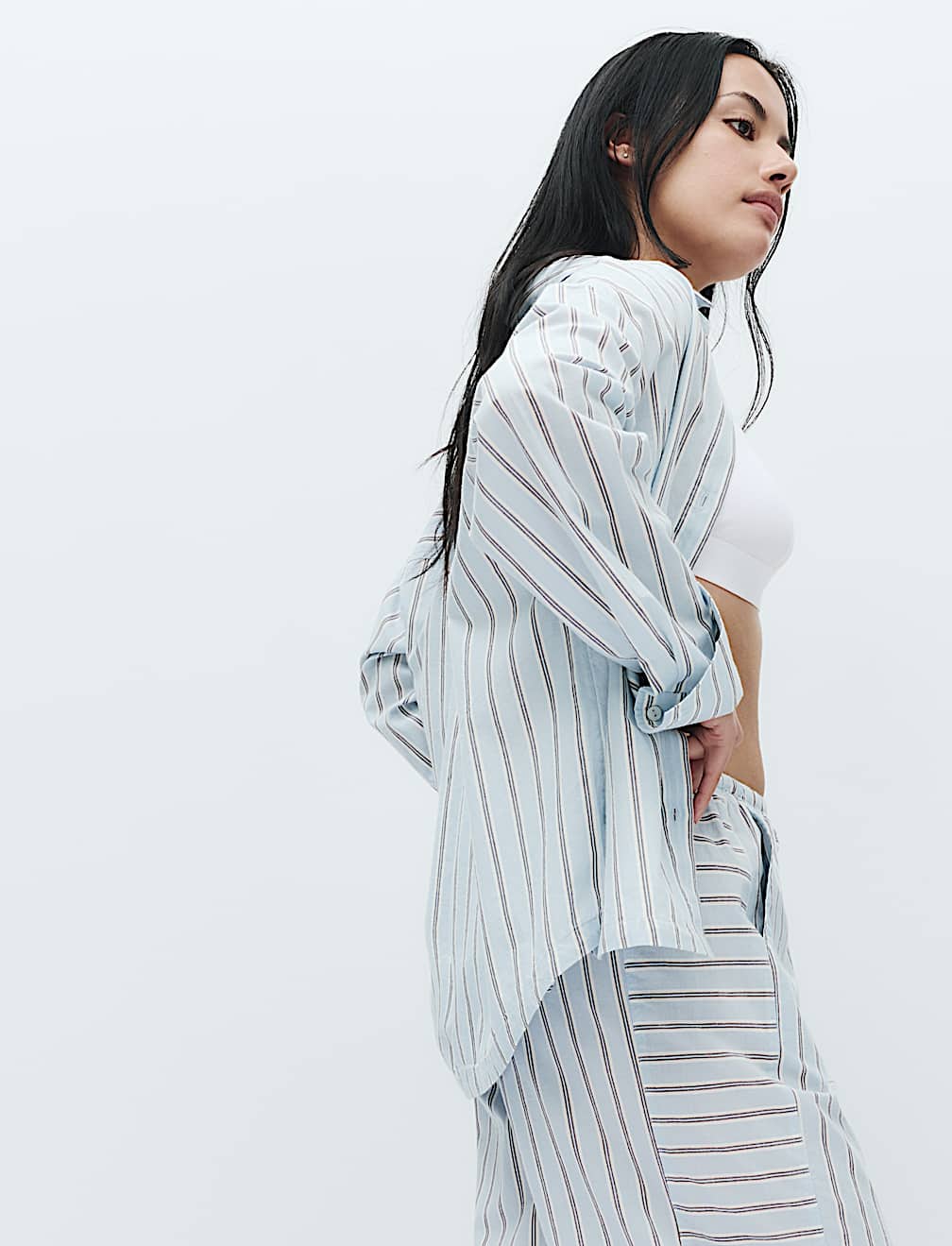 Pure Cotton Striped Pyjama Shirt