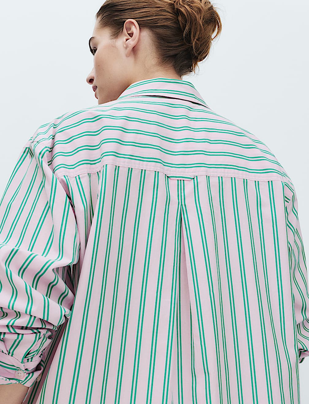 Pure Cotton Poplin Striped Pyjama Shirt