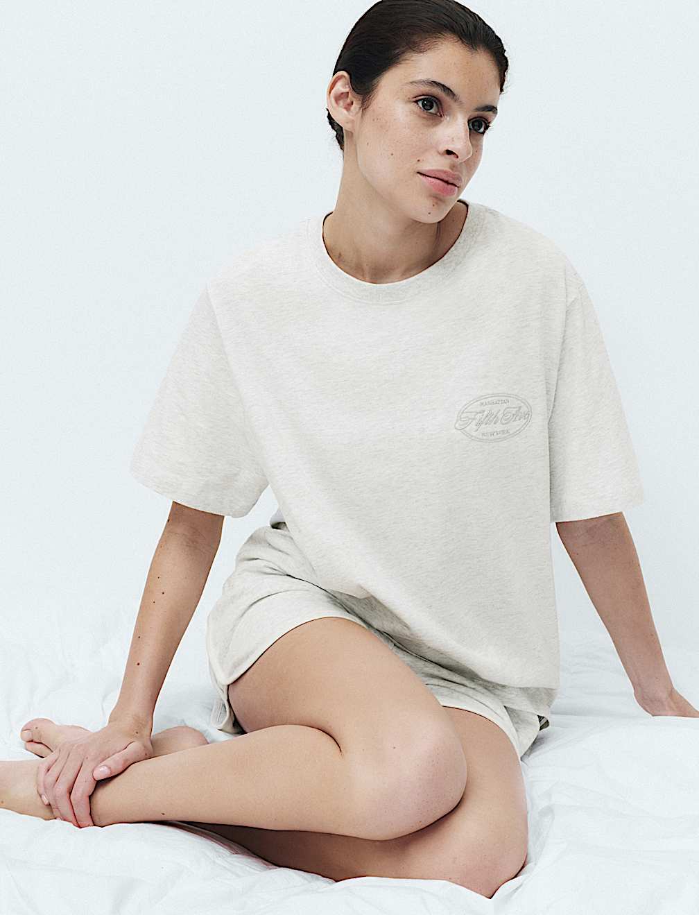 Pure Cotton Embroidered Slogan Pyjama Top