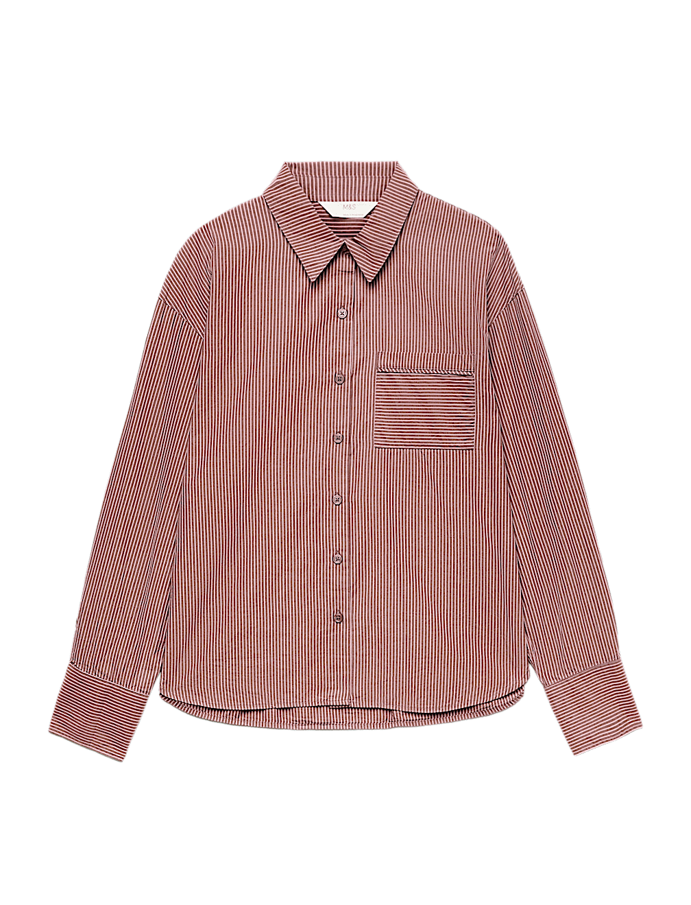 Pure Cotton Poplin Striped Pyjama Shirt