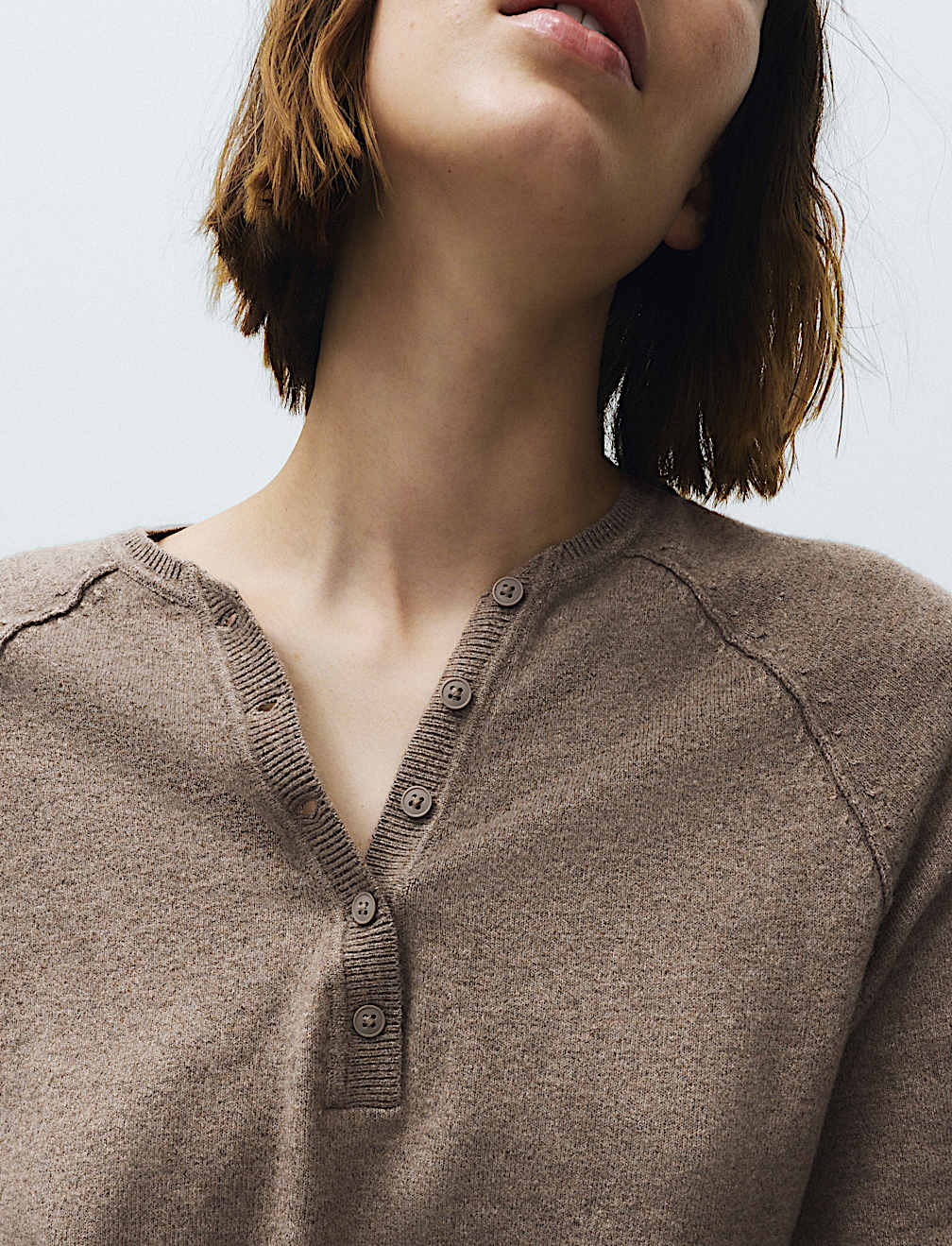 Knitted Oversized Henley Lounge Jumper