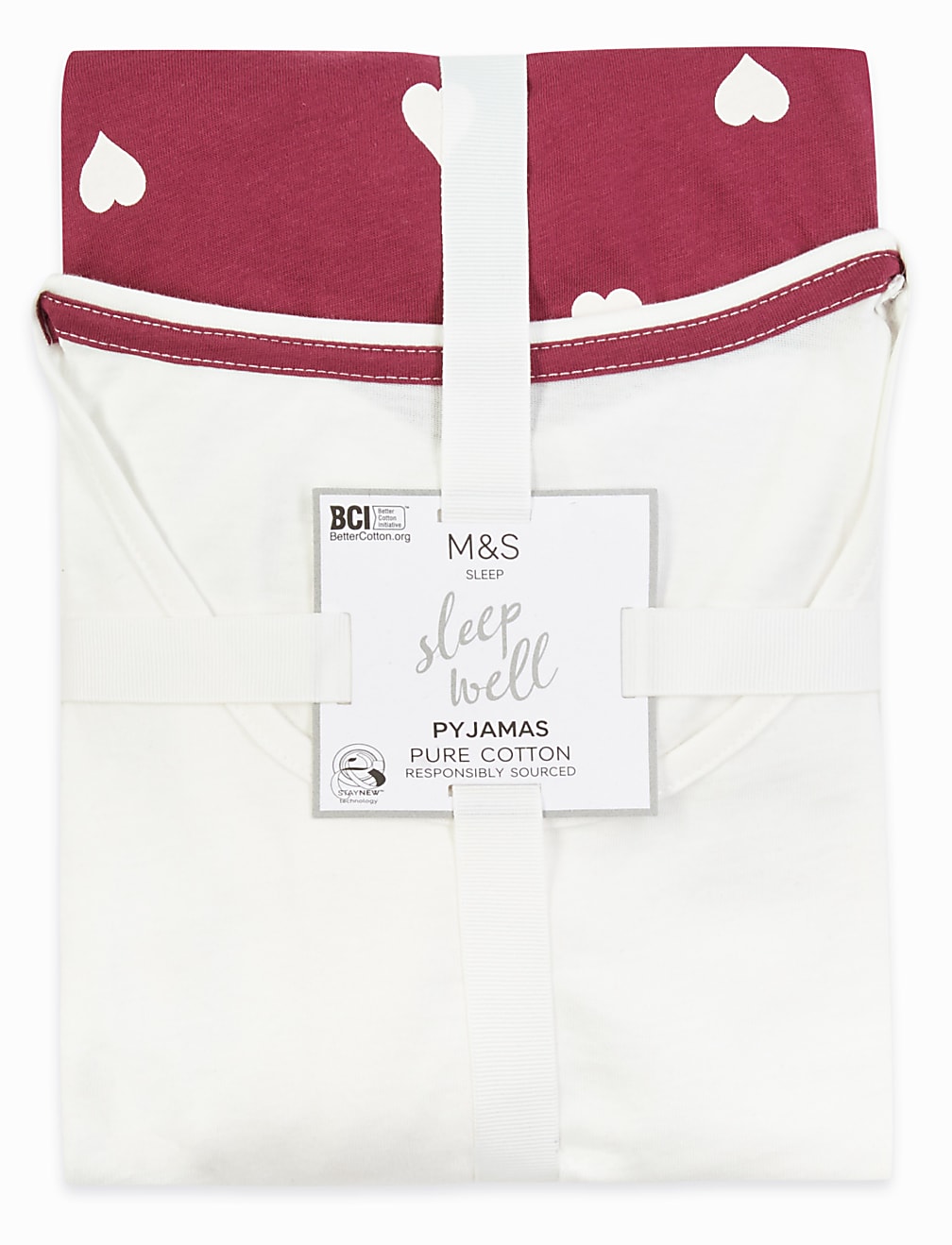Pure Cotton Heart Print Pyjama Set