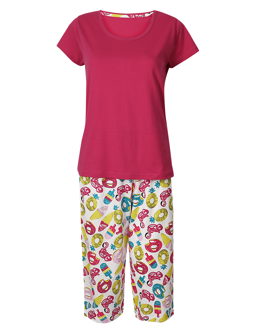 Pure Cotton Summer Cropped Pyjama Set