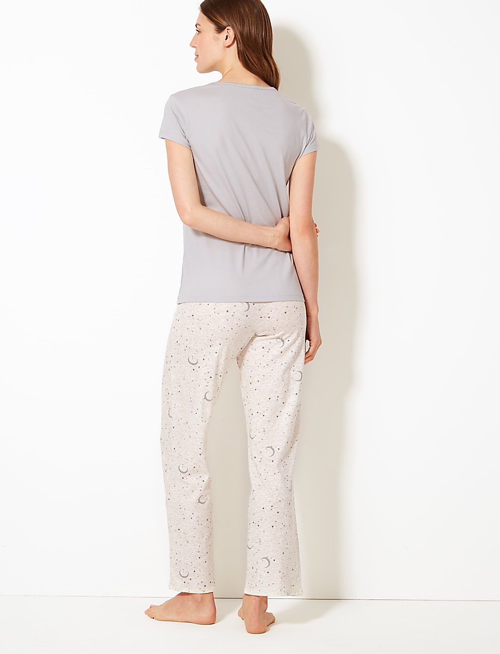 Pure Cotton Moon & Star Print Pyjama Set