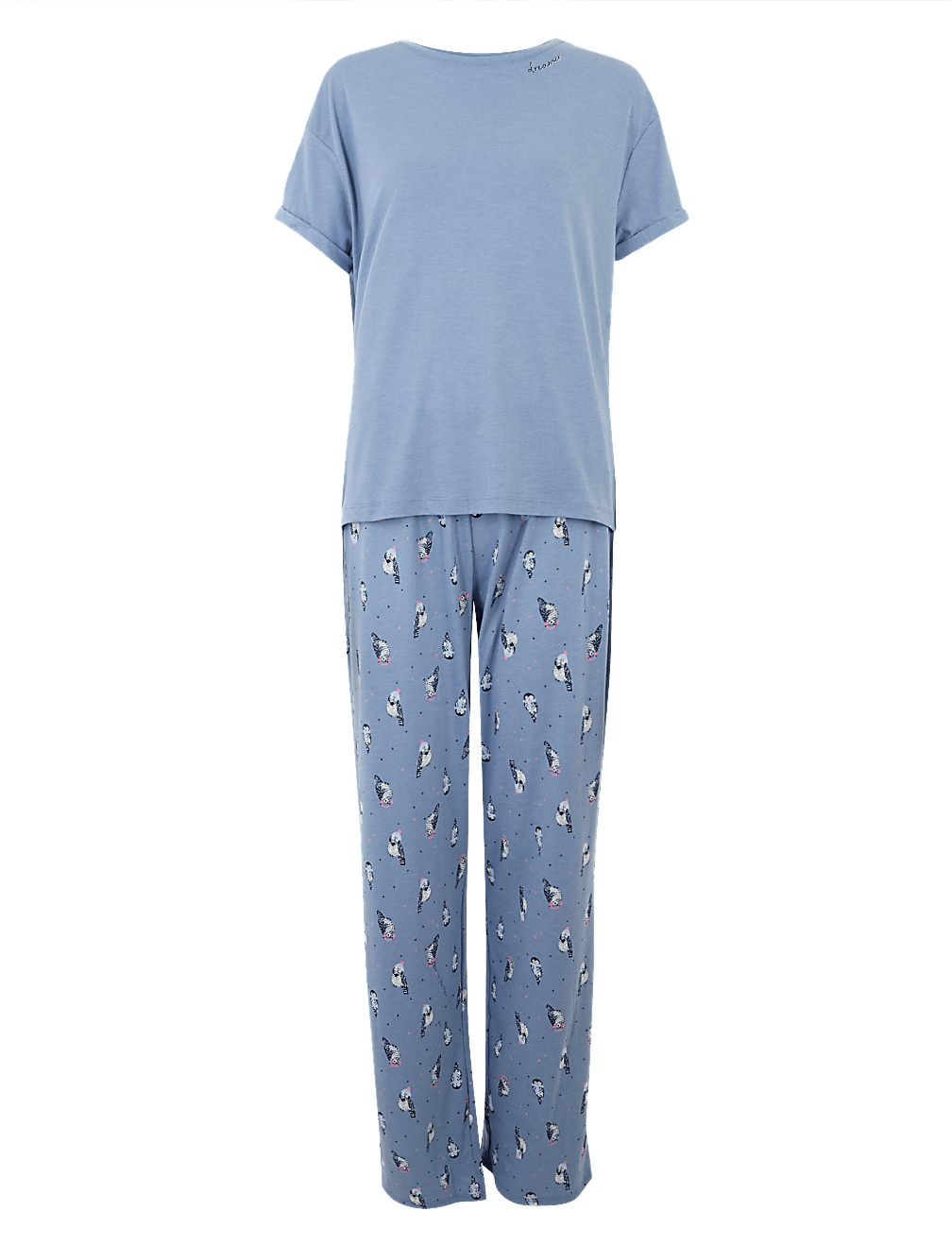 Cotton Owl Print Short Sleeve Pyjama Set
