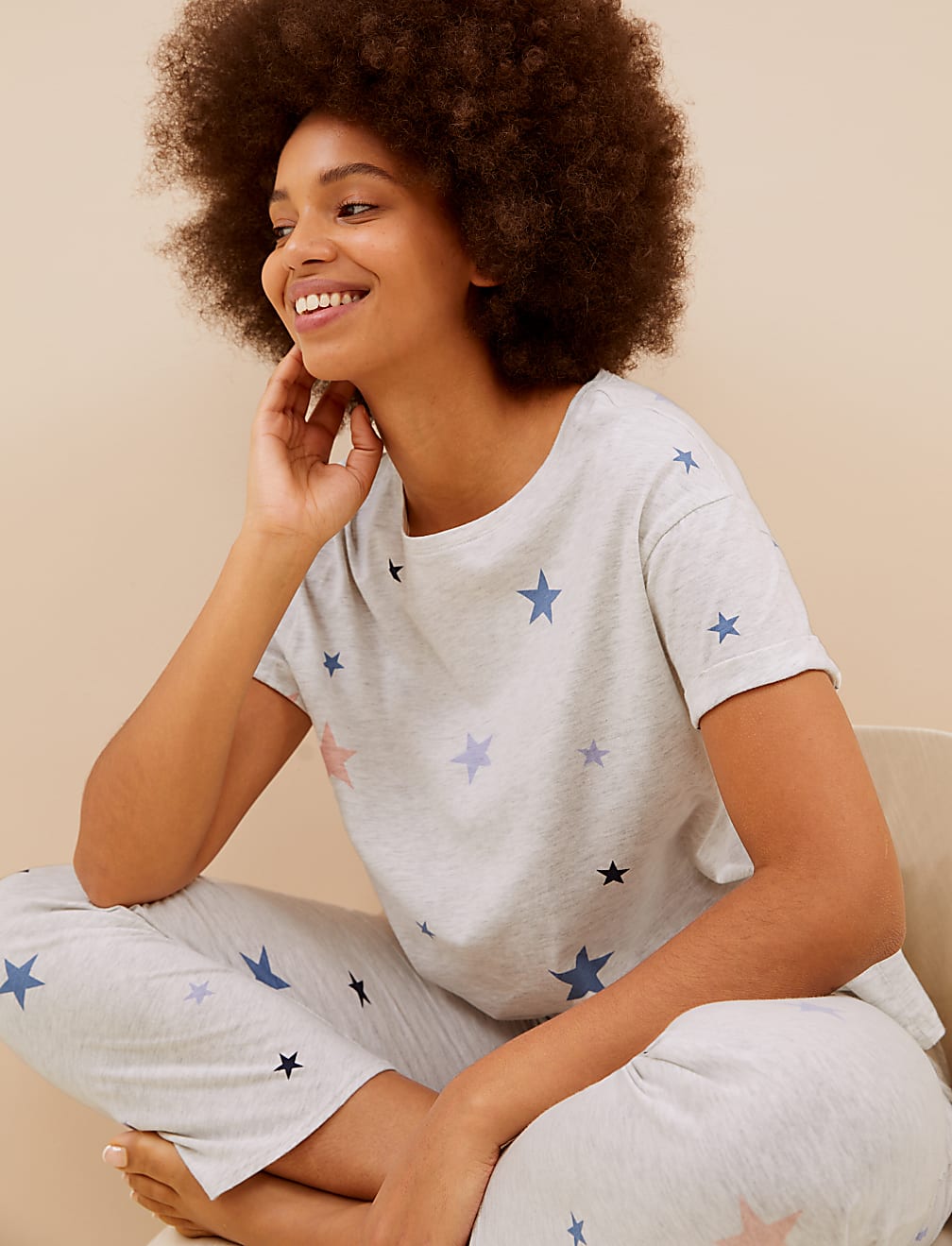 Cotton Rich Star Print Pyjama Set
