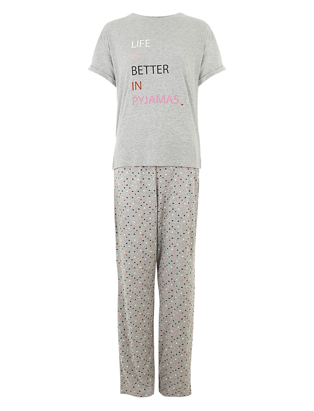Cotton Life Is Better Slogan Pyjama Set
