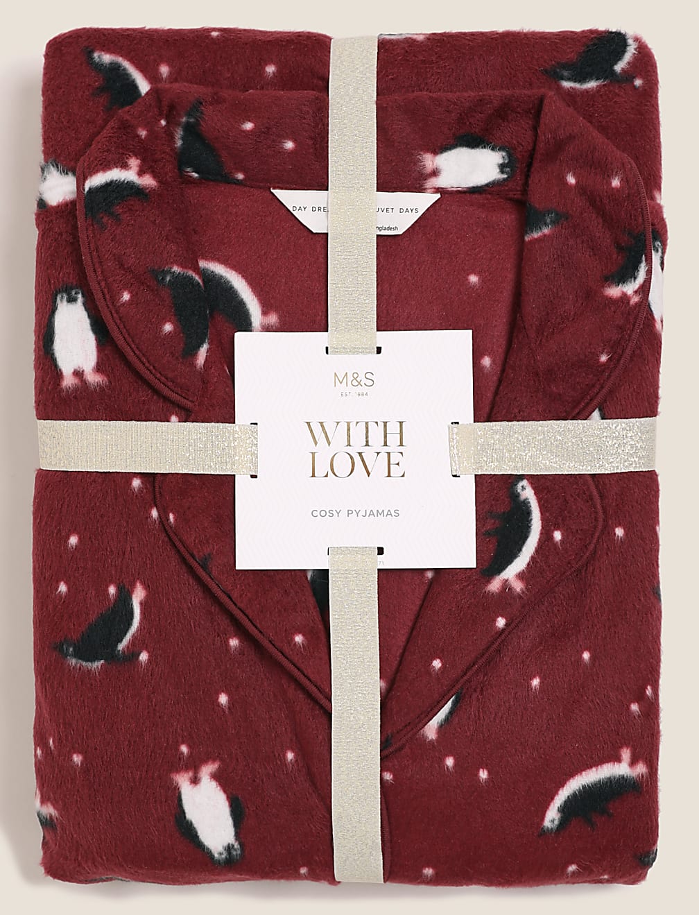 Fleece Penguin Print Pyjama Set