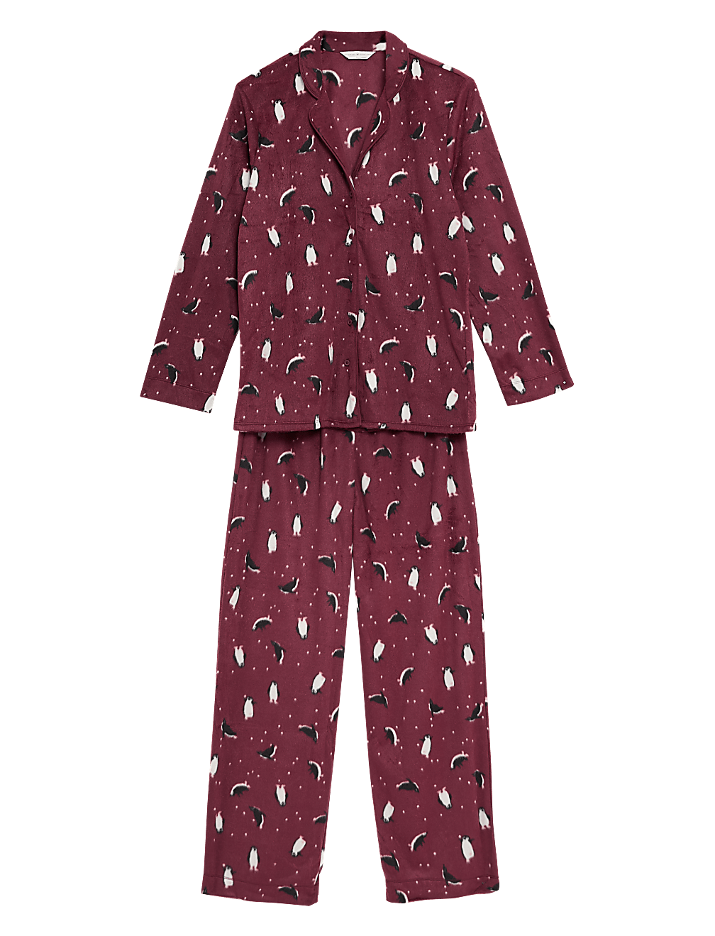 Fleece Penguin Print Pyjama Set