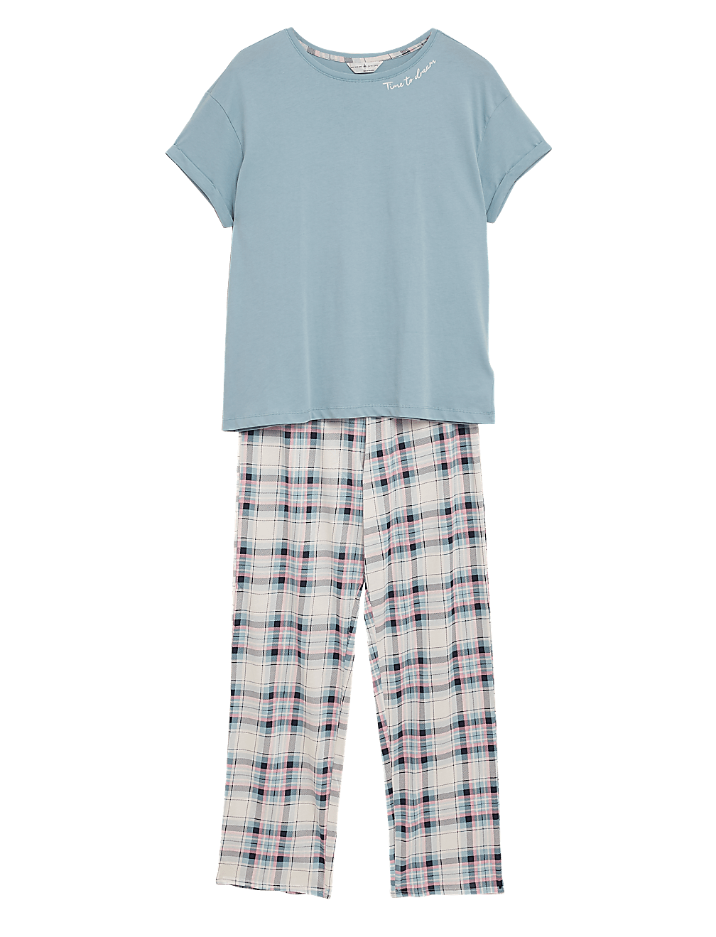 Pure Cotton Time To Dream Slogan Pyjama Set