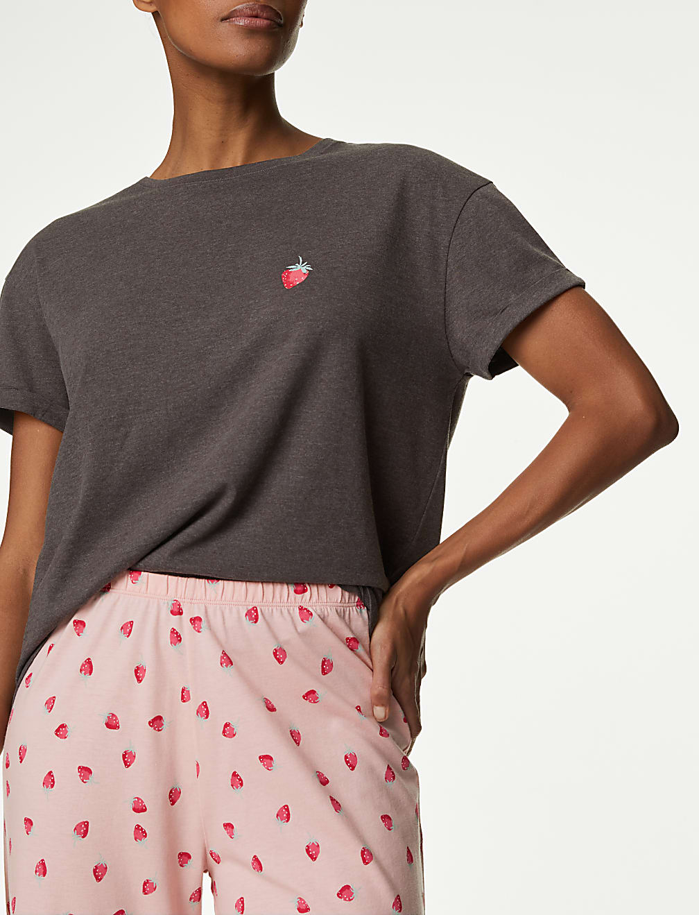 Cotton Rich Printed Cropped Pyjama Set