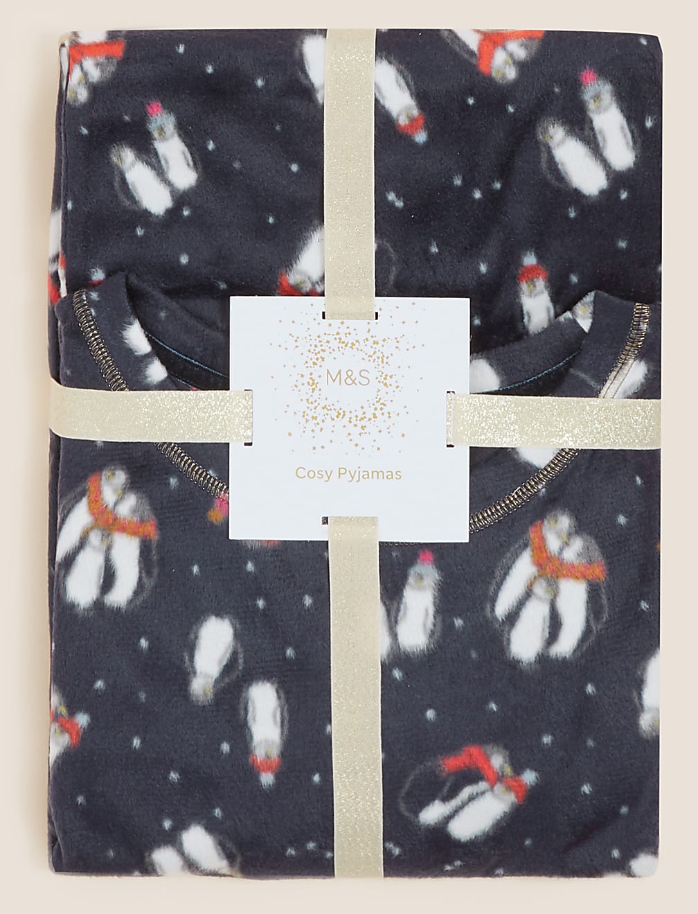 Fleece Printed Cuffed Pant Pyjama Set