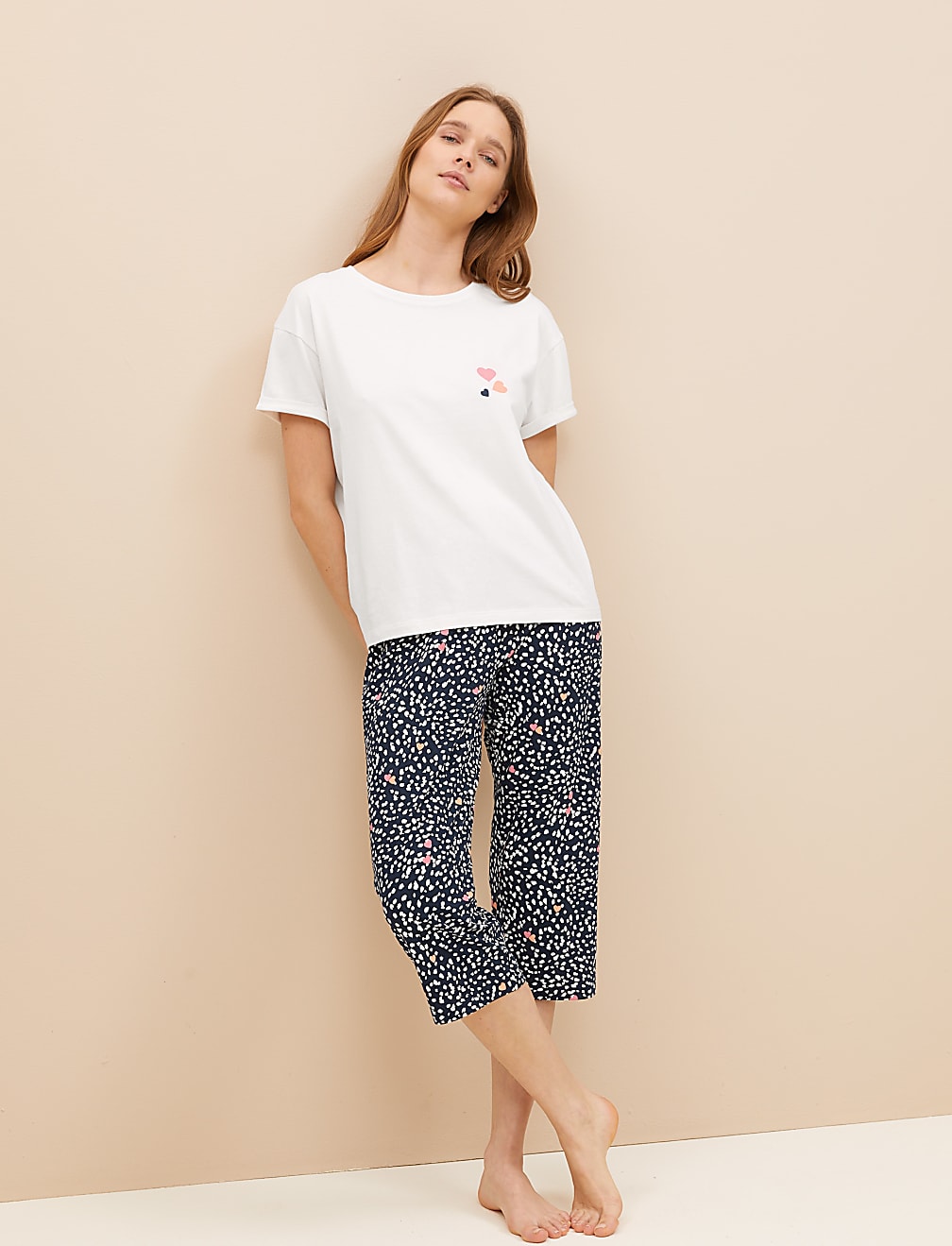 Pure Cotton Cropped Pyjama Set