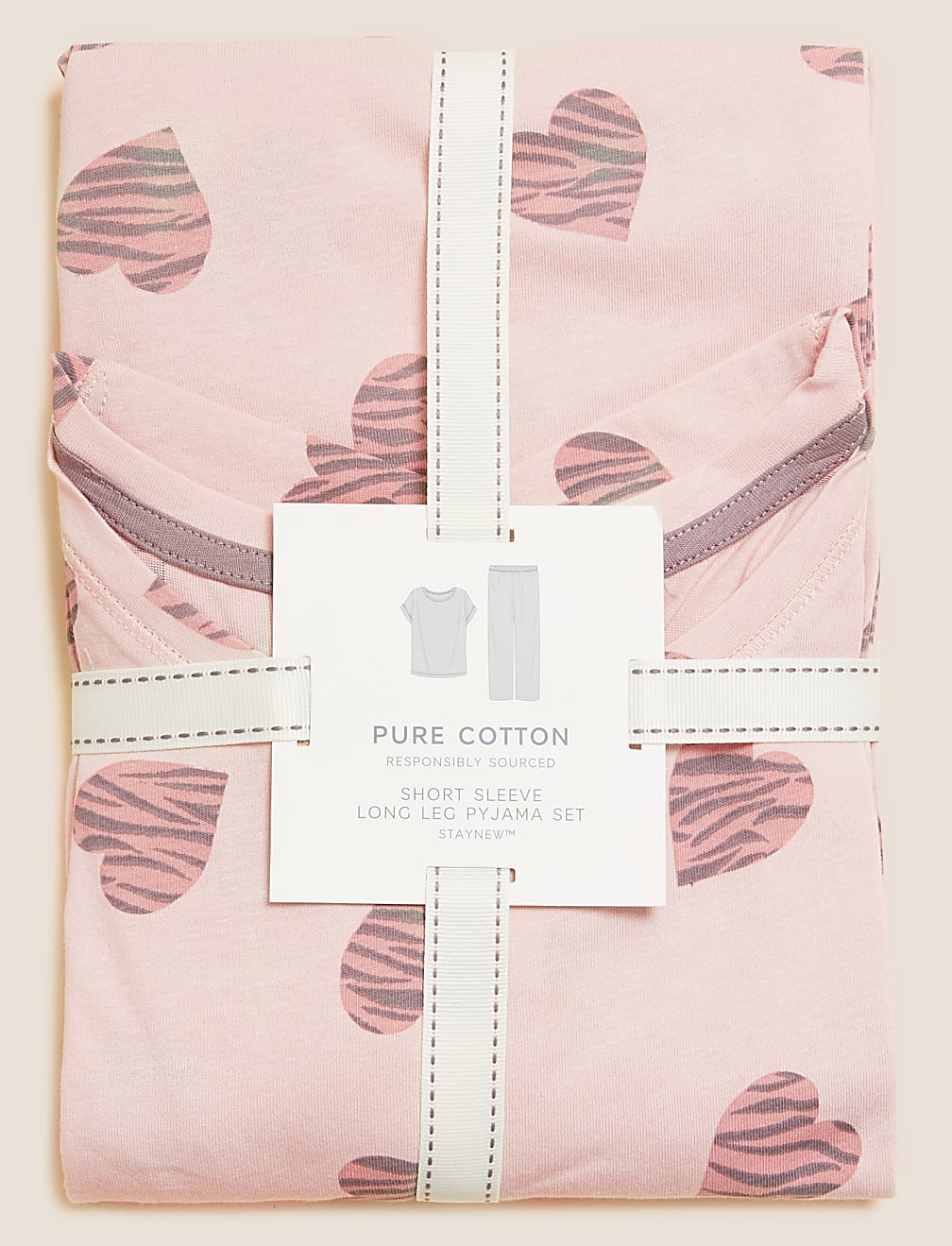 Pure Cotton Heart Print Pyjama Set