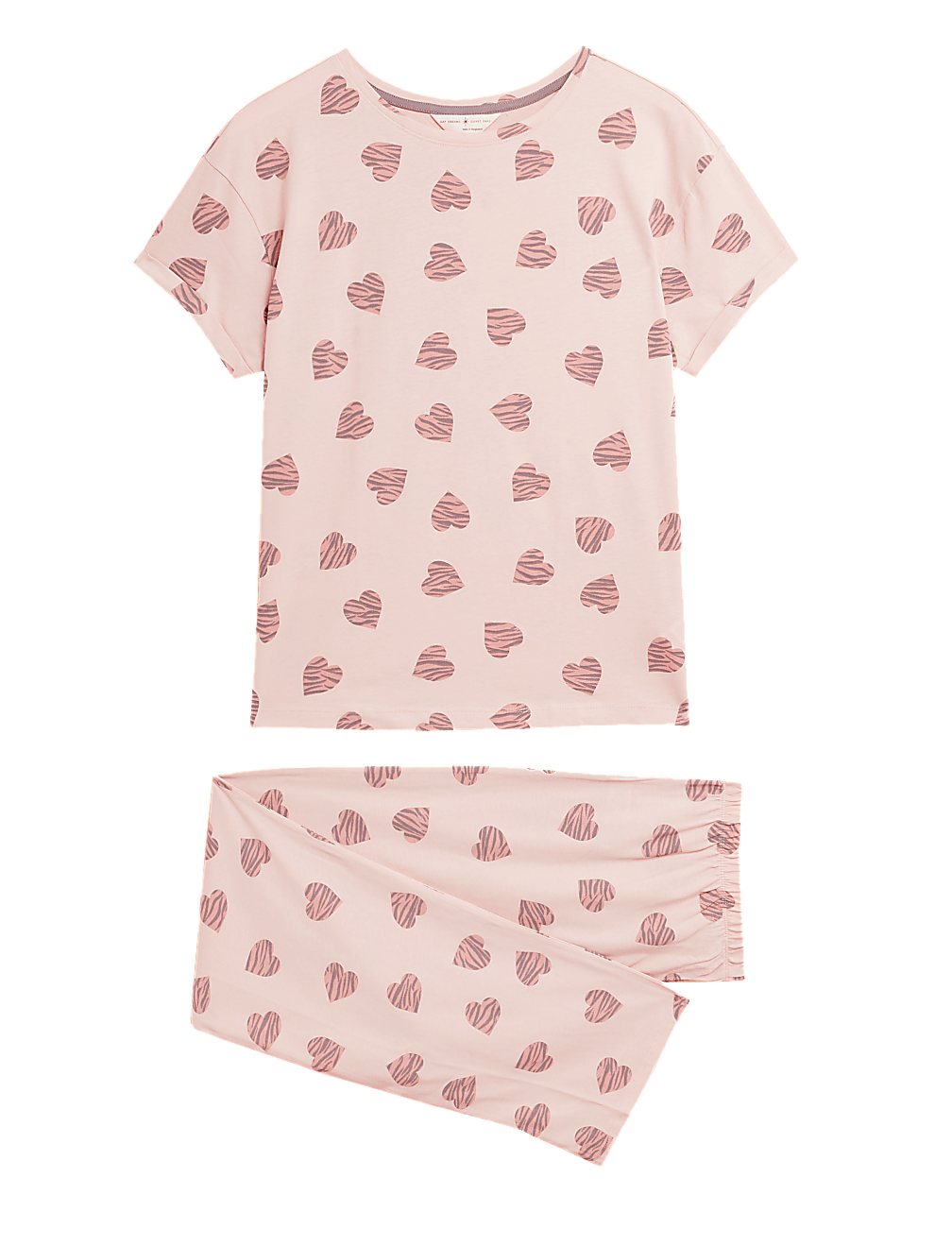 Pure Cotton Heart Print Pyjama Set