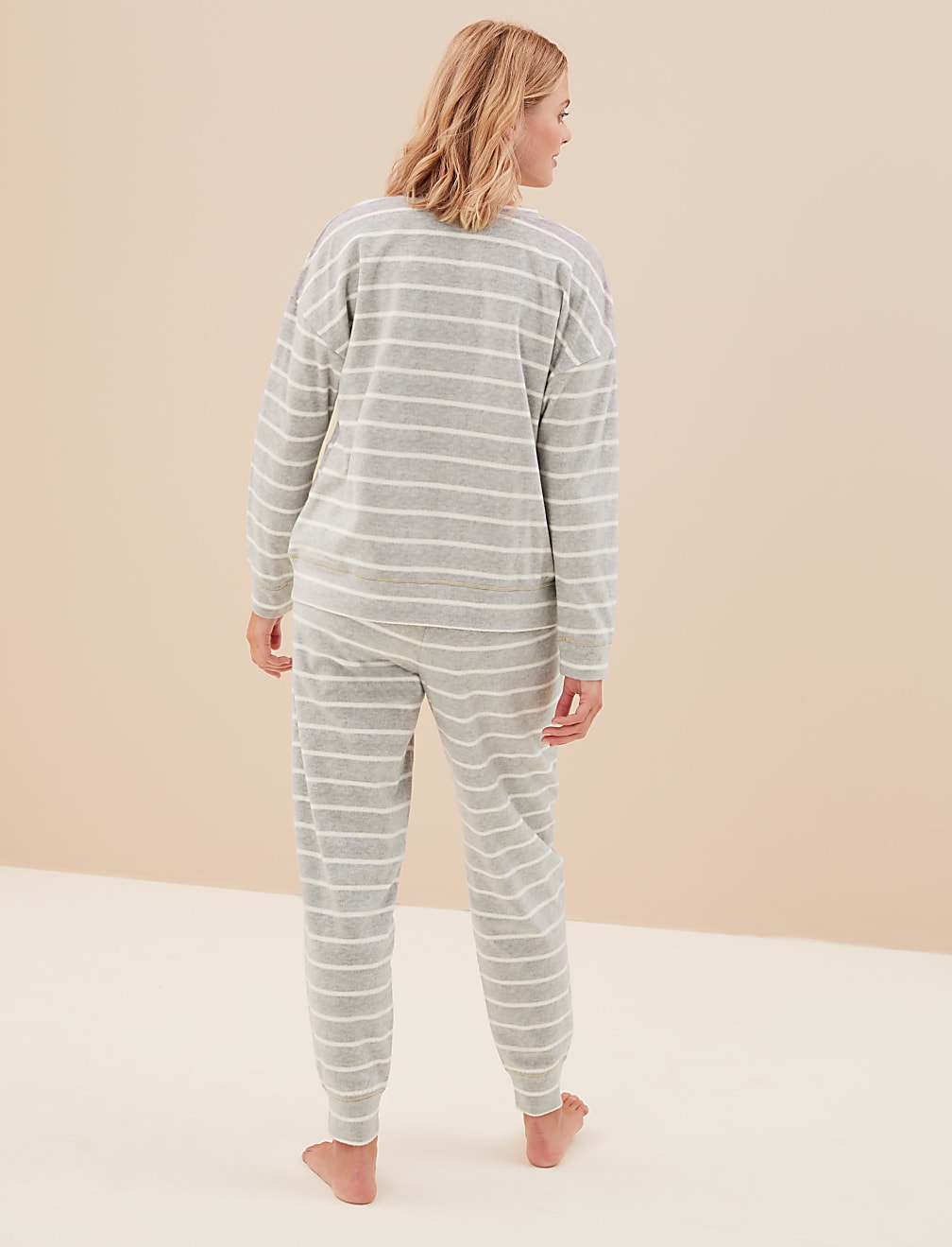 Fleece Striped Pyjama Set