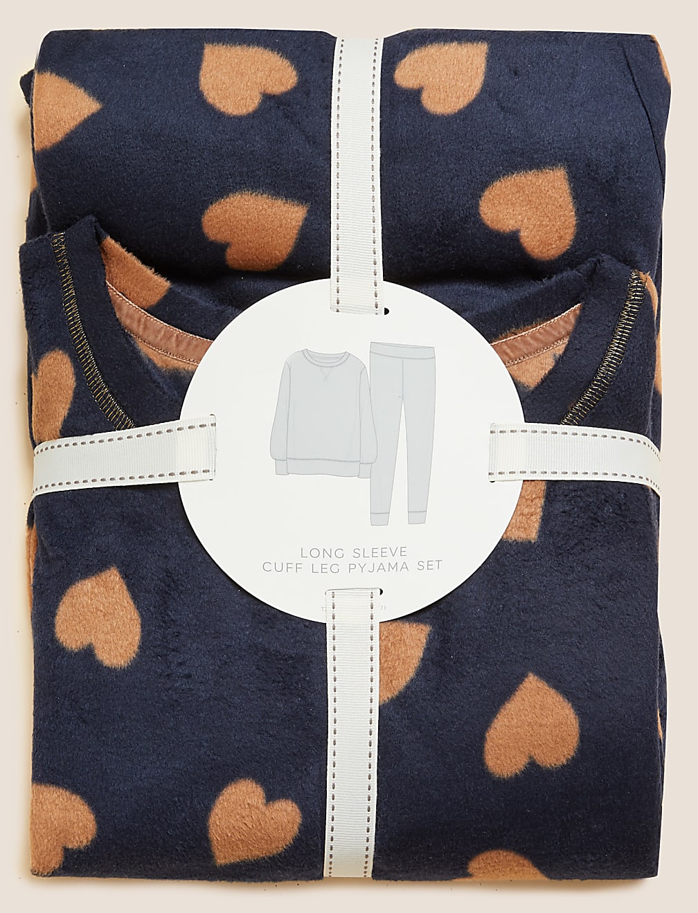 Fleece Heart Print Pyjama Set