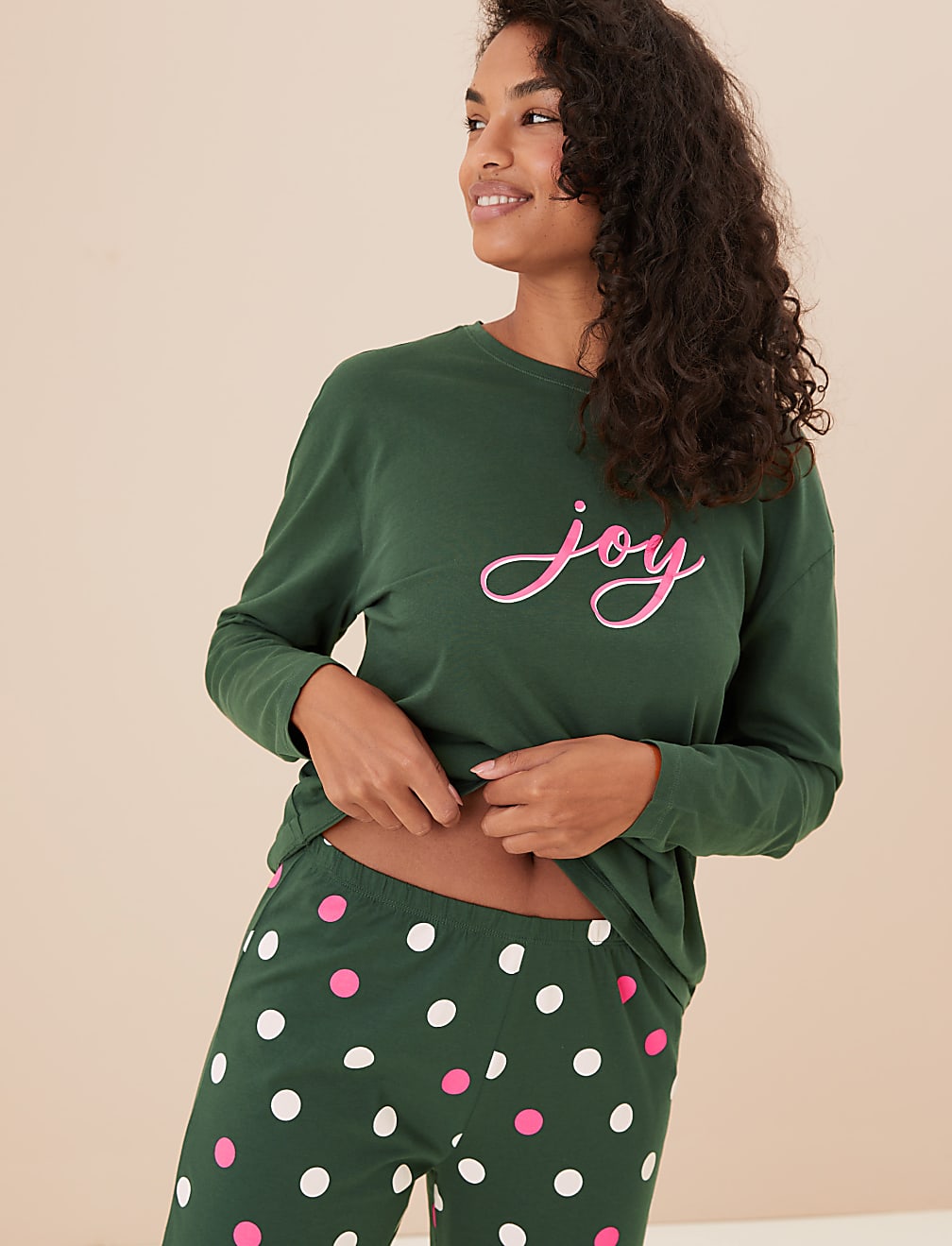 Pure Cotton Joy Slogan Pyjama Set