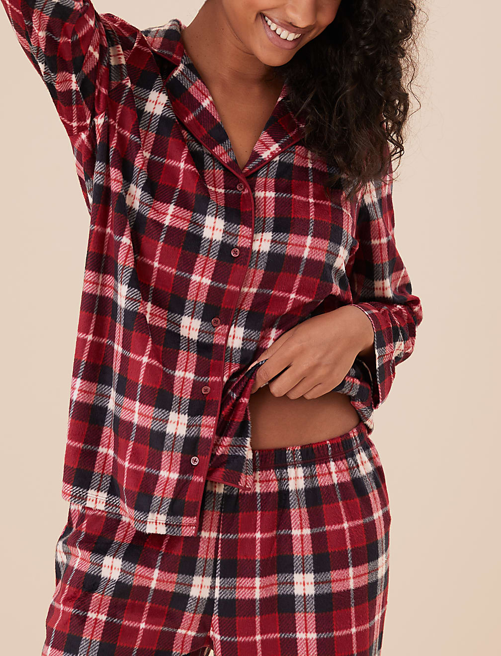 Fleece Checked Pyjama Set