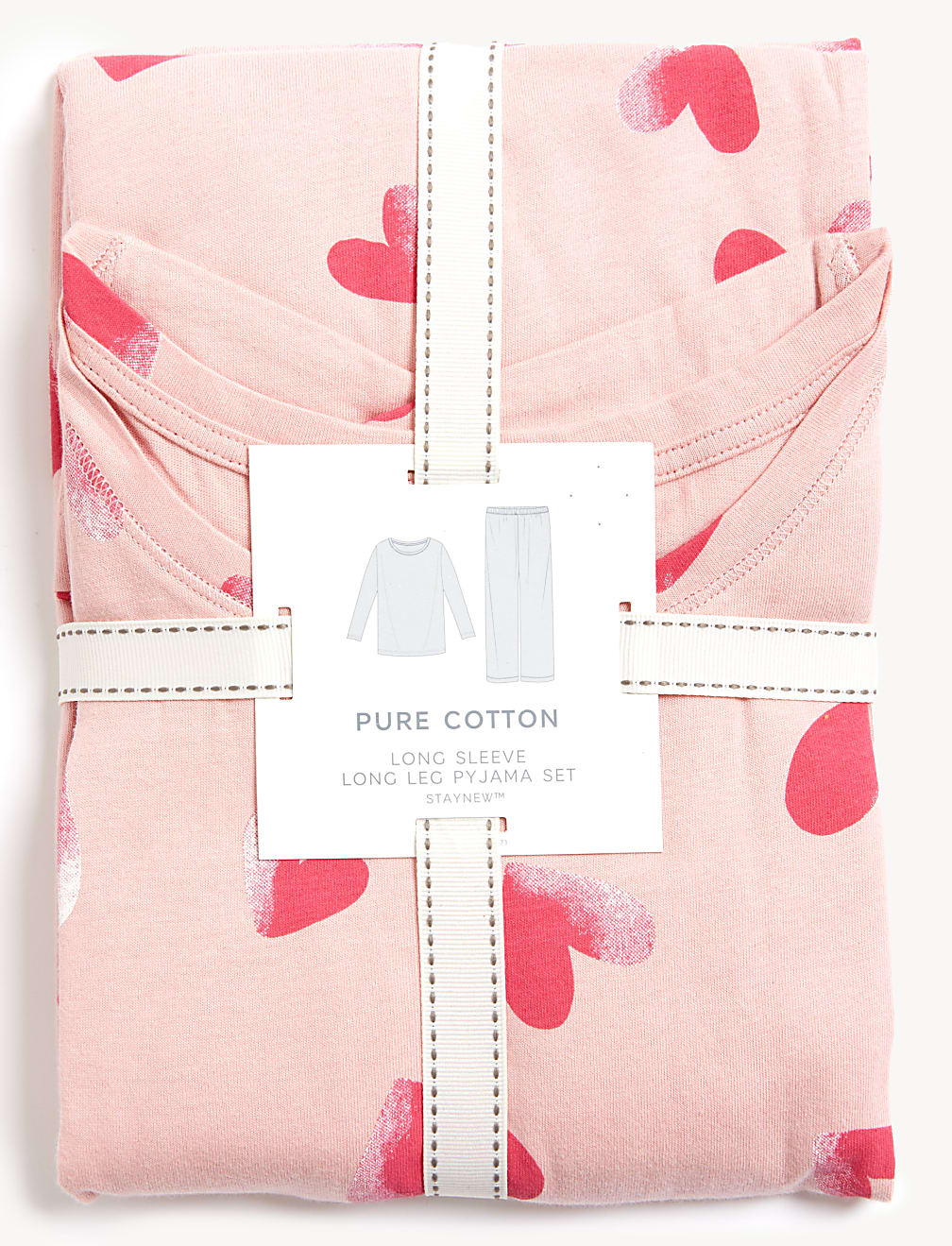 Pure Cotton Heart Print Pyjama Set