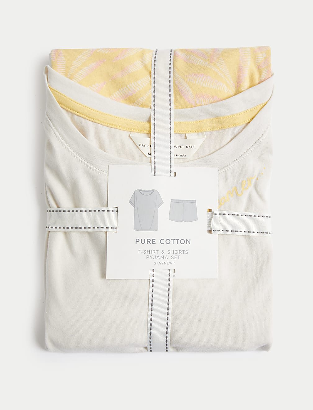 Pure Cotton Palm Print Shortie Set