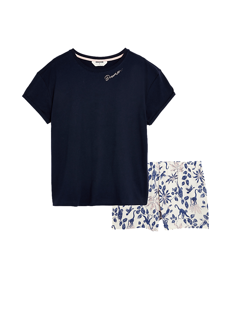 Pure Cotton Floral Shortie Pyjama Set
