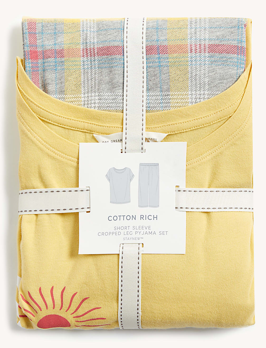 Cotton Rich Sunshine Cropped Pyjama Set
