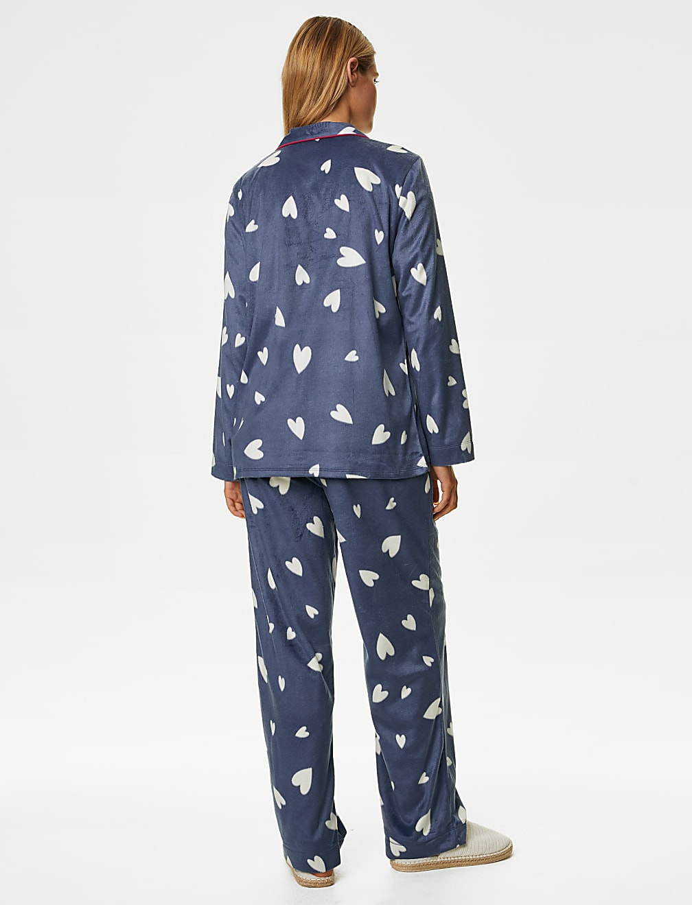 Fleece Heart Print Pyjama Set