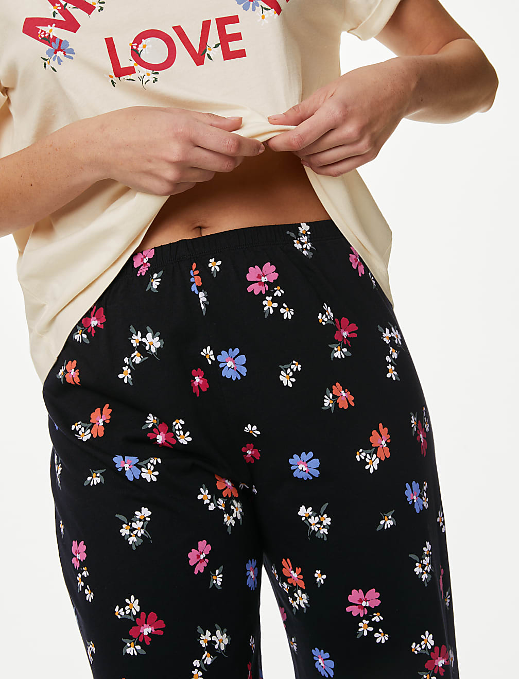 Buy Pure Cotton Floral Print Pyjama Set at Marks & Spencer