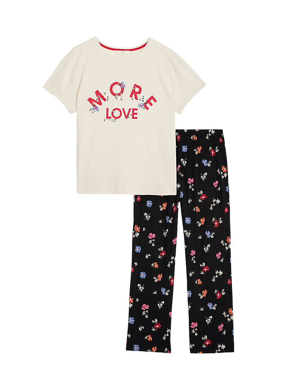 Buy Pure Cotton Floral Print Pyjama Set at Marks & Spencer