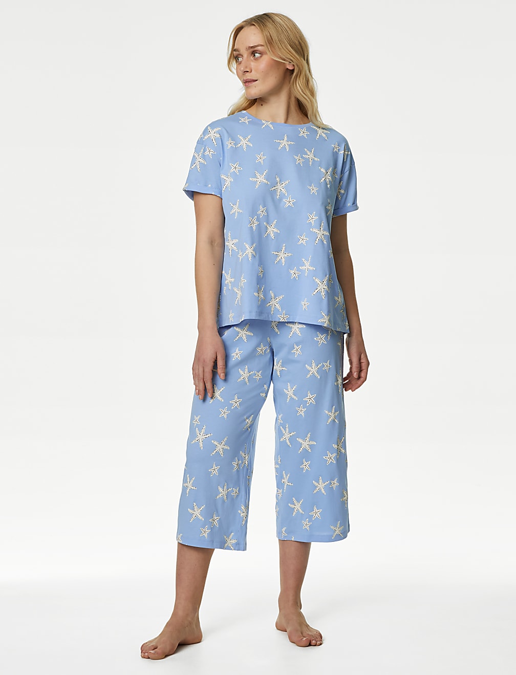Cotton Rich Crop Leg Pyjama Set
