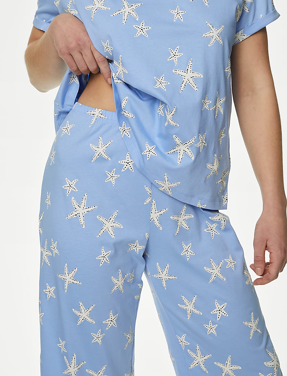 Cotton Rich Crop Leg Pyjama Set