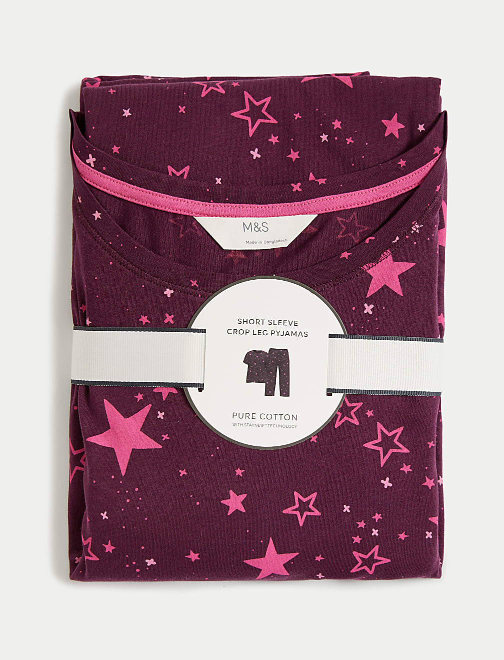 Pure Cotton Printed Cropped Pyjama Set