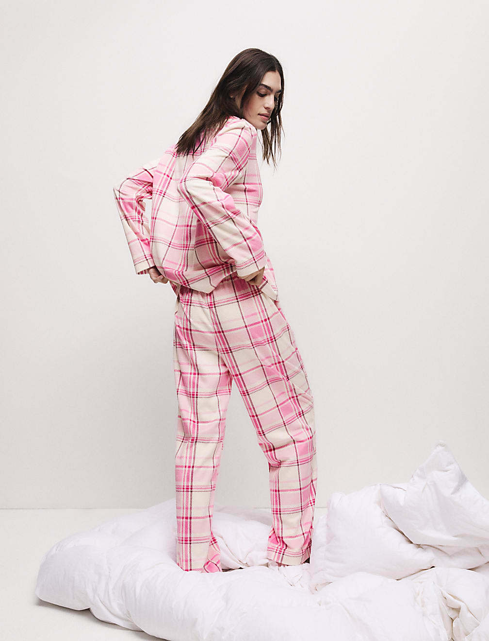 Fleece Printed Revere Pyjama Set