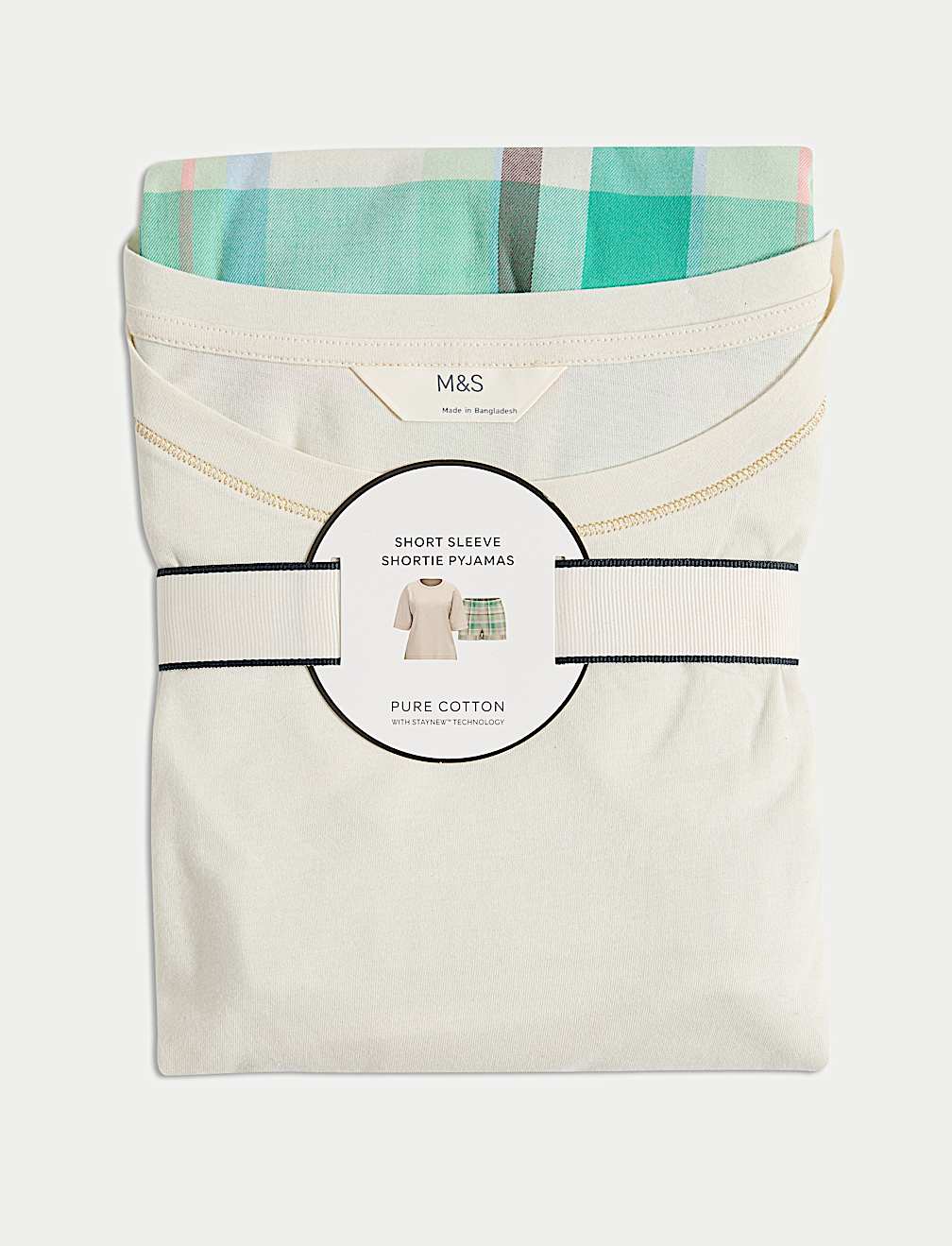 Pure Cotton Checked Shortie Set