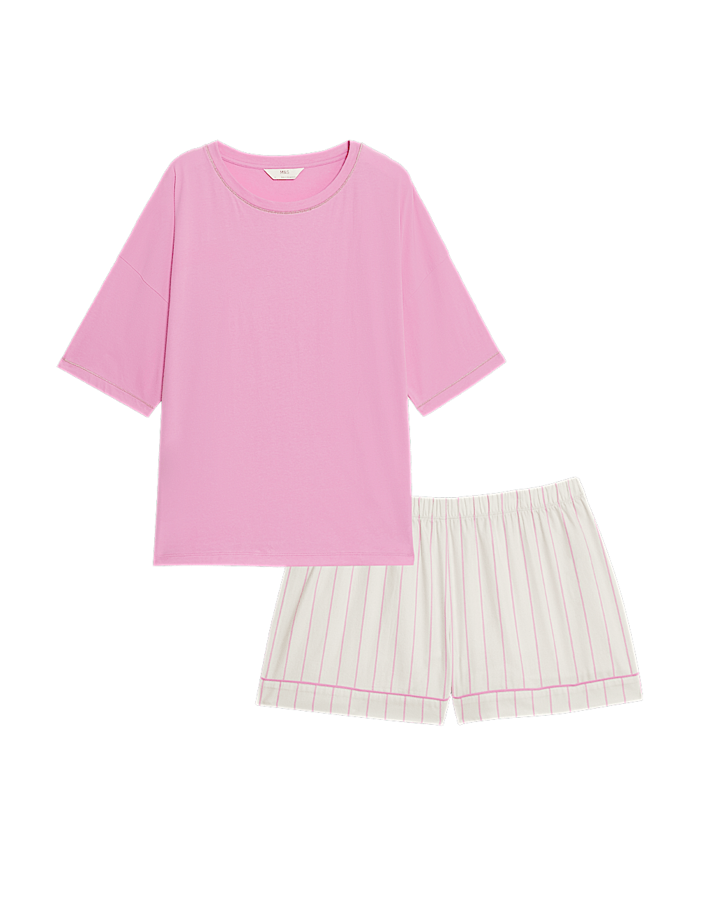 Pure Cotton Striped Shortie Set