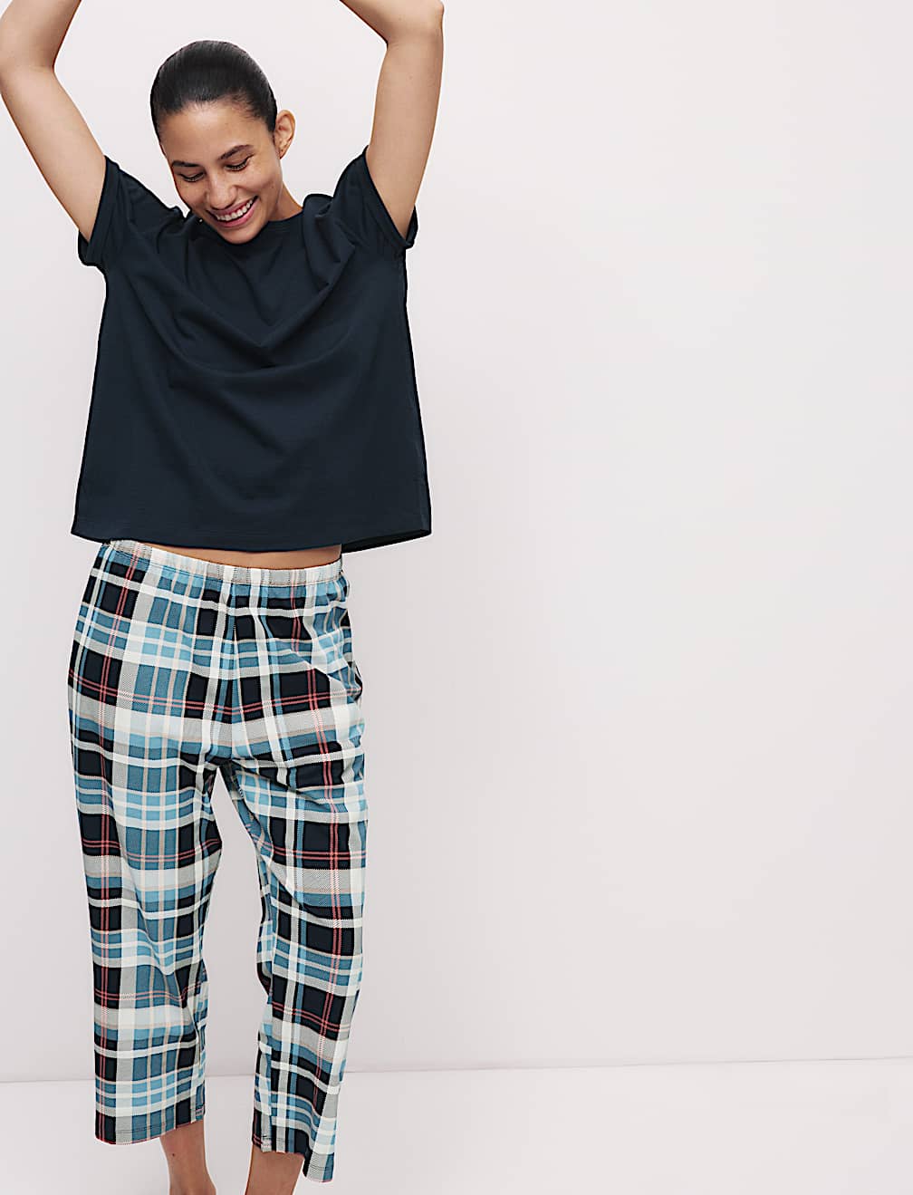 Cotton Rich Printed Cropped Pyjama Set