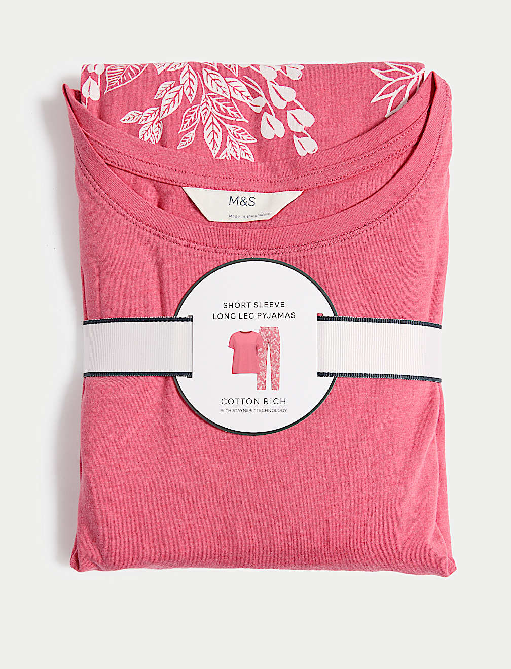 Cotton Rich Leaf Print Pyjama Set