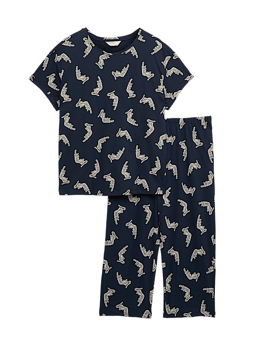 Cotton Rich Printed Cropped Pyjama Set